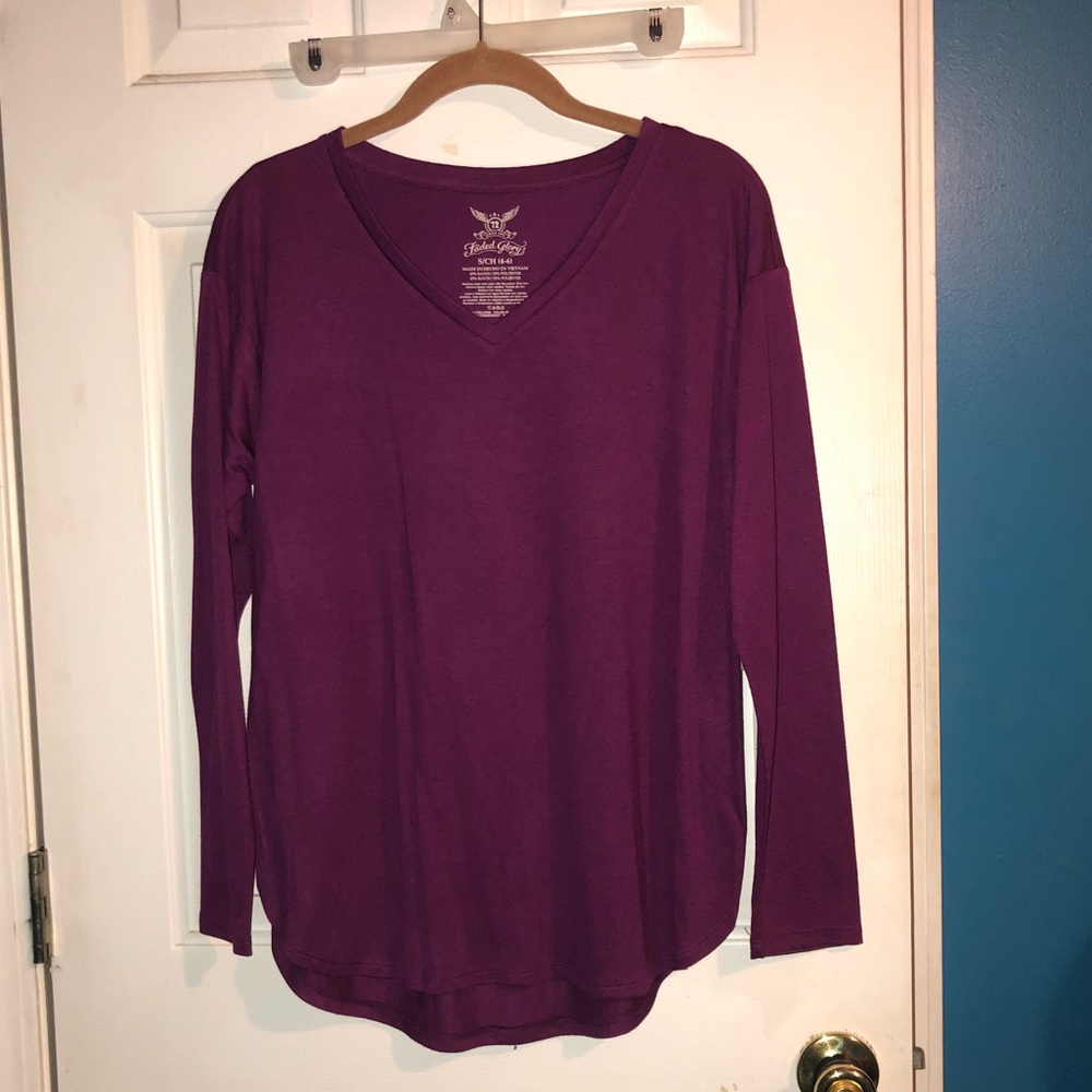 Purple long sleeve shirt